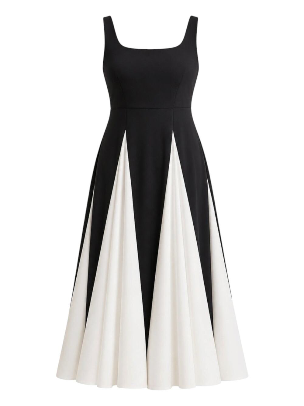 NWT ELOQUII Godet Gown Size 18 Black Creamy White Classic Formal Maxi Dress - Picture 1 of 14
